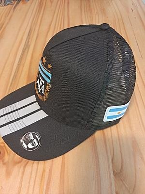GORRAS ARGENTINA AFA NEGRA 3 TIRAS BLANCA foto 2